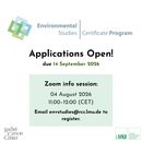 Applications Open! due 14 September